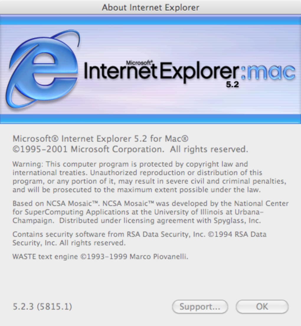 internet explorer version 6 for mac